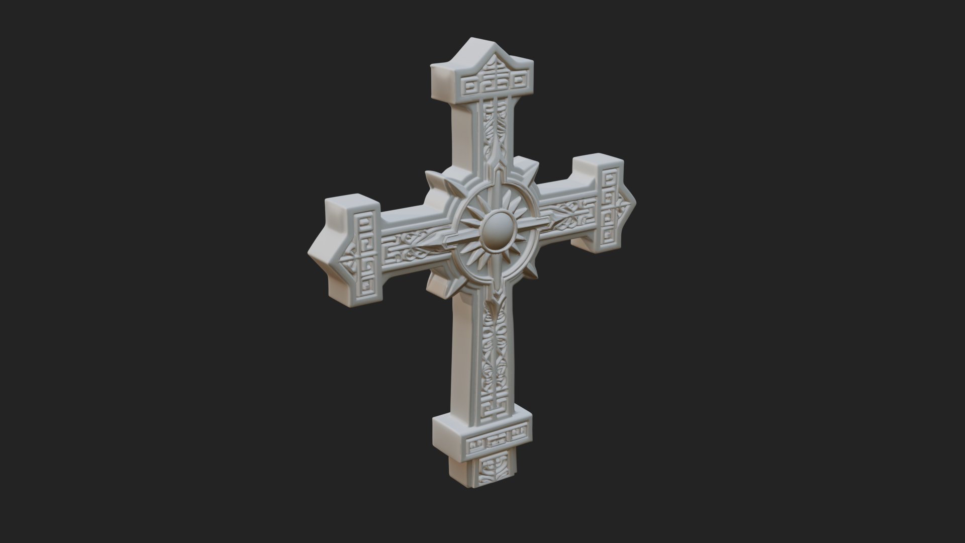 Carved Relief Wall Cross Design 196 3D Print Model 3D Model