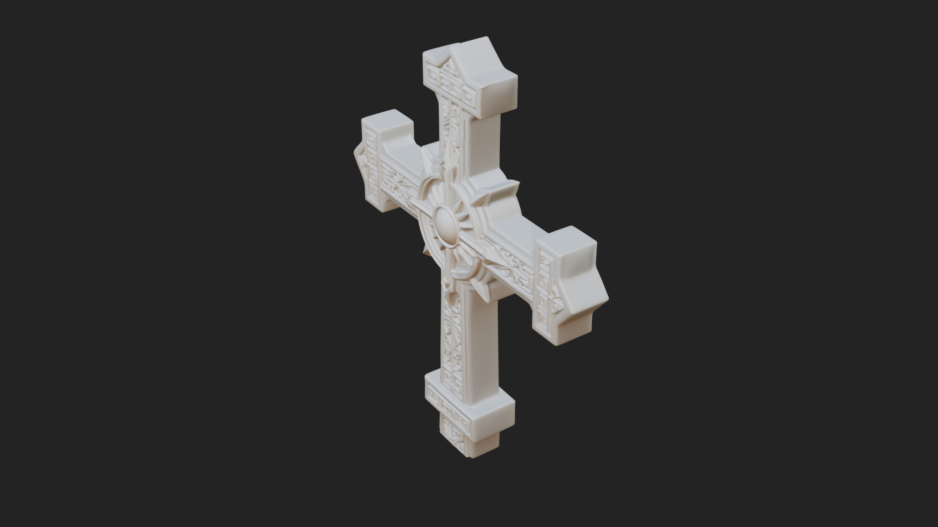 Carved Relief Wall Cross Design 196 3D Print Model 3D Model