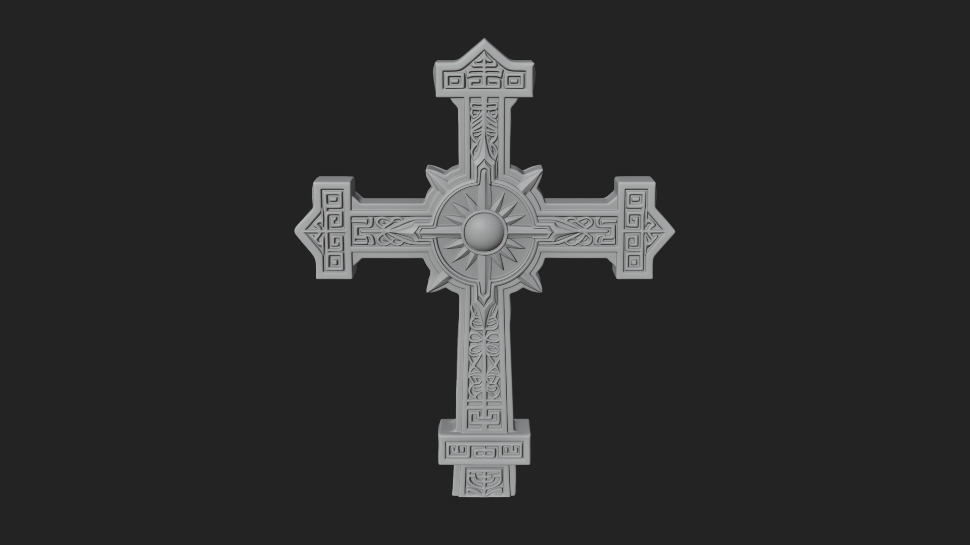 Carved Relief Wall Cross Design 196 3D Print Model 3D Model