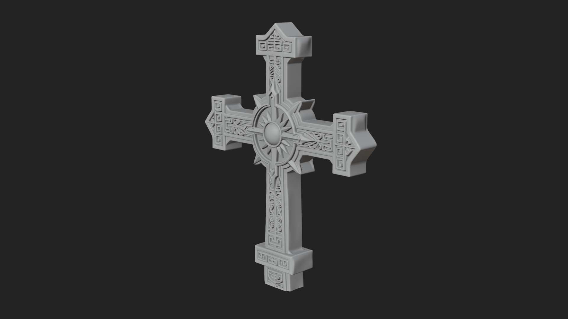Carved Relief Wall Cross Design 196 3D Print Model 3D Model