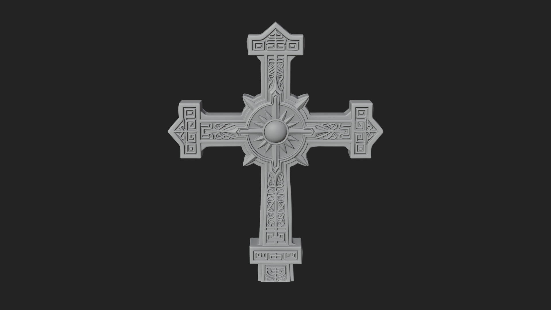 Carved Relief Wall Cross Design 196 3D Print Model 3D Model