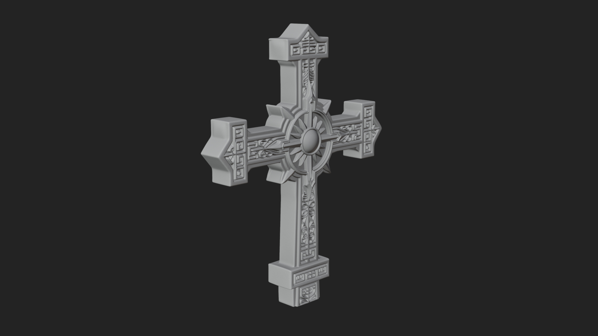 Carved Relief Wall Cross Design 196 3D Print Model 3D Model