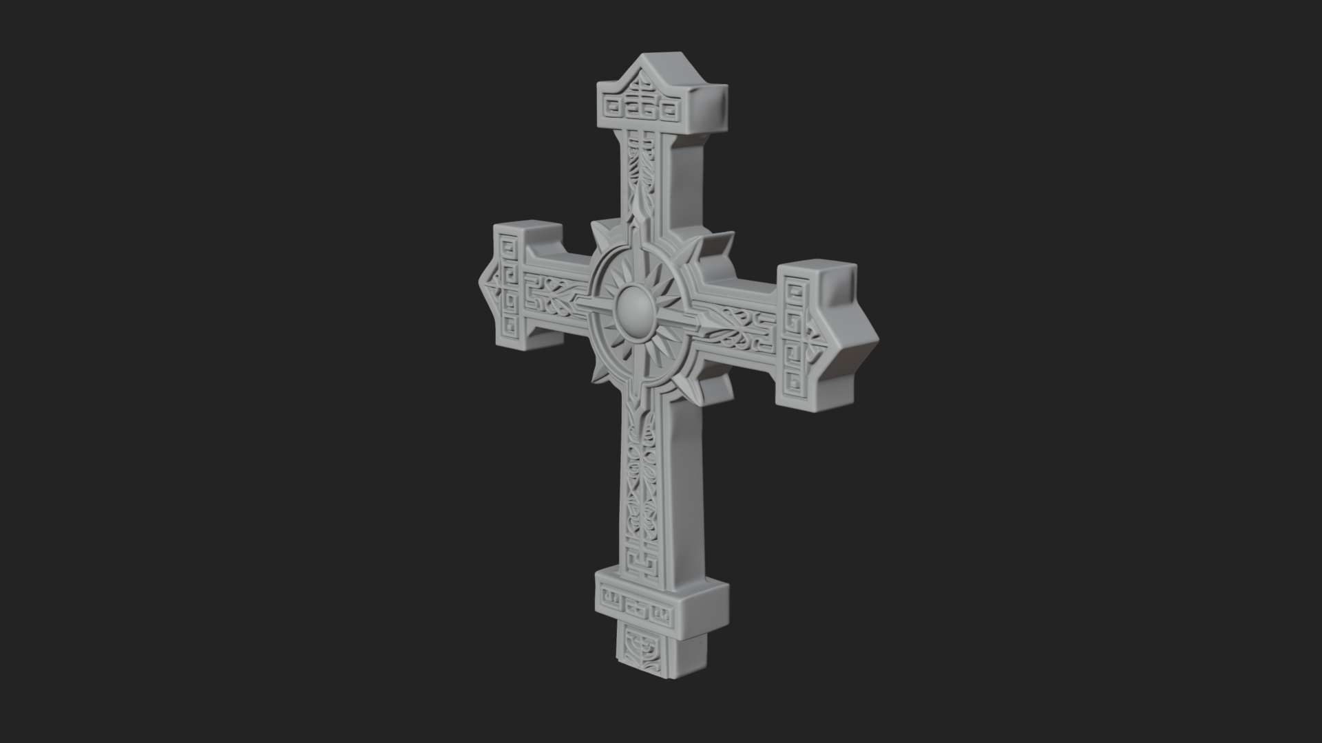 Carved Relief Wall Cross Design 196 3D Print Model 3D Model