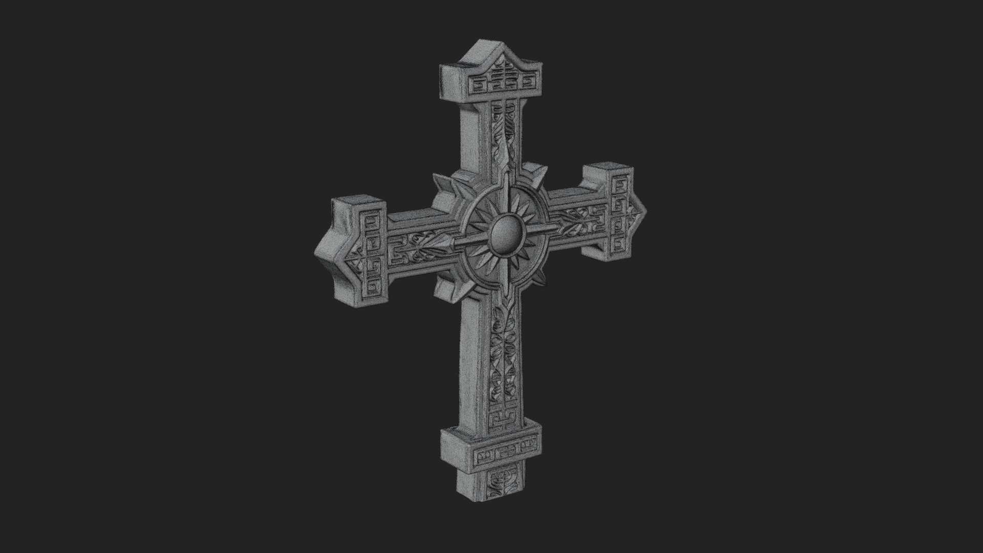 Carved Relief Wall Cross Design 196 3D Print Model 3D Model