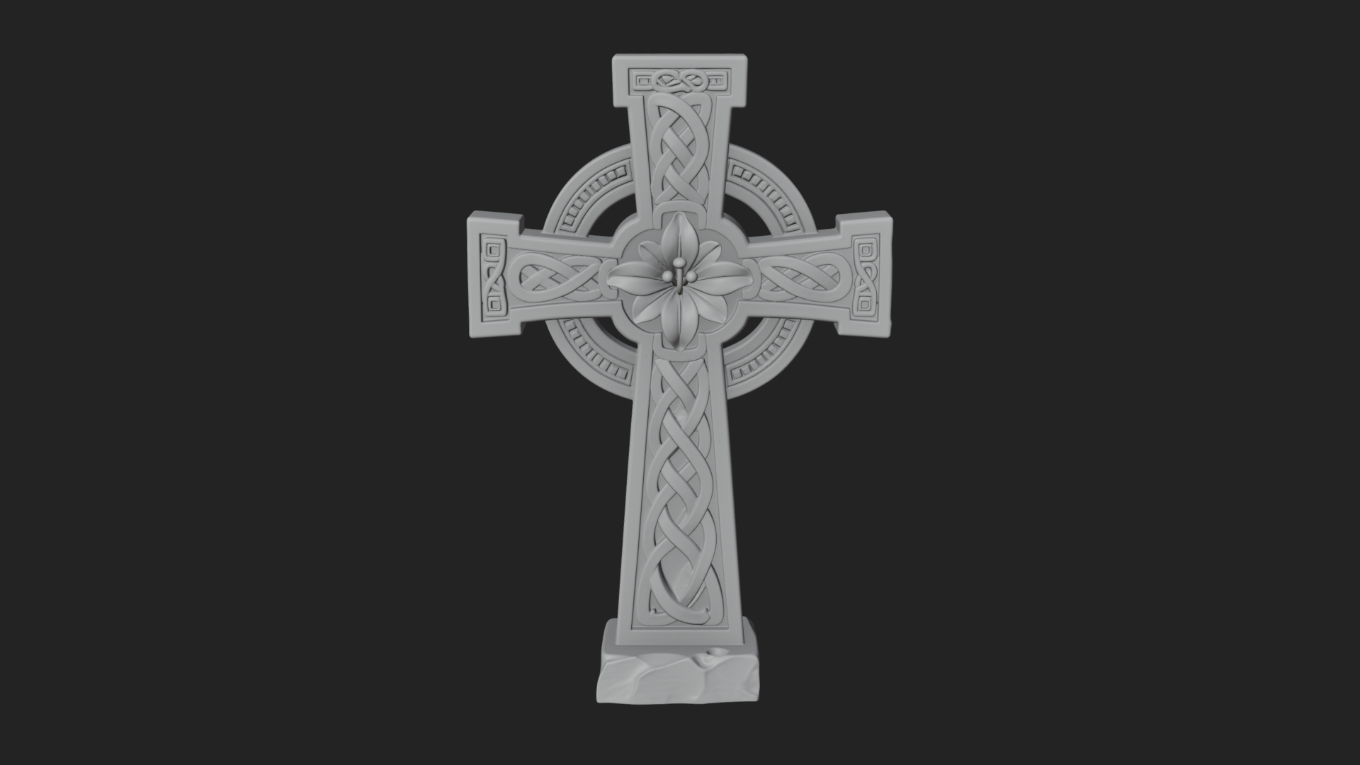Carved Relief Wall Cross Design 197 3D Print Model 3D Model