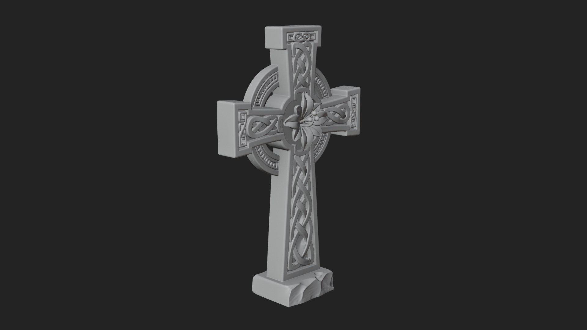 Carved Relief Wall Cross Design 197 3D Print Model 3D Model