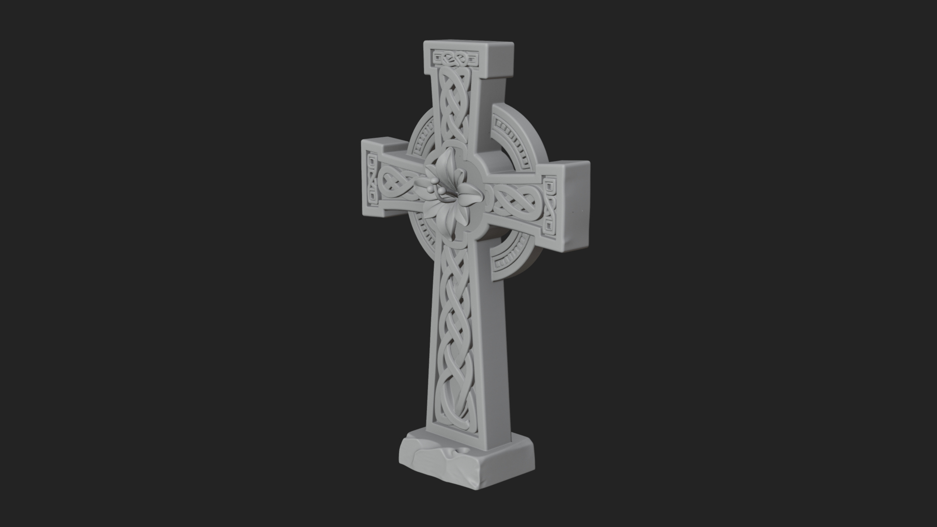 Carved Relief Wall Cross Design 197 3D Print Model 3D Model