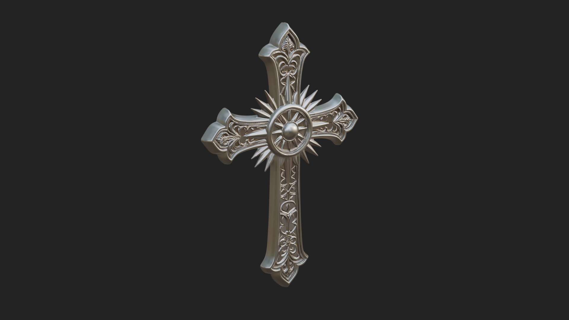 Carved Relief Wall Cross Design 198 3D Print Model 3D Model