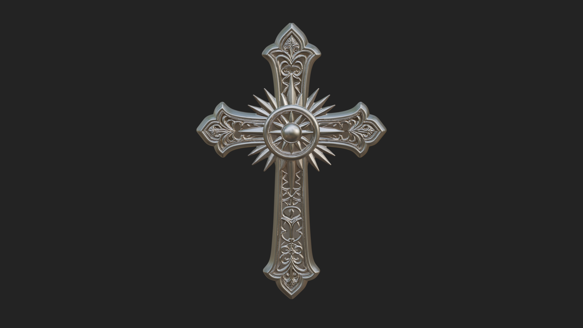 Carved Relief Wall Cross Design 198 3D Print Model 3D Model