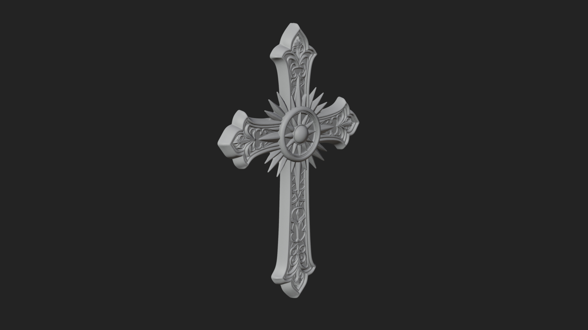 Carved Relief Wall Cross Design 198 3D Print Model 3D Model