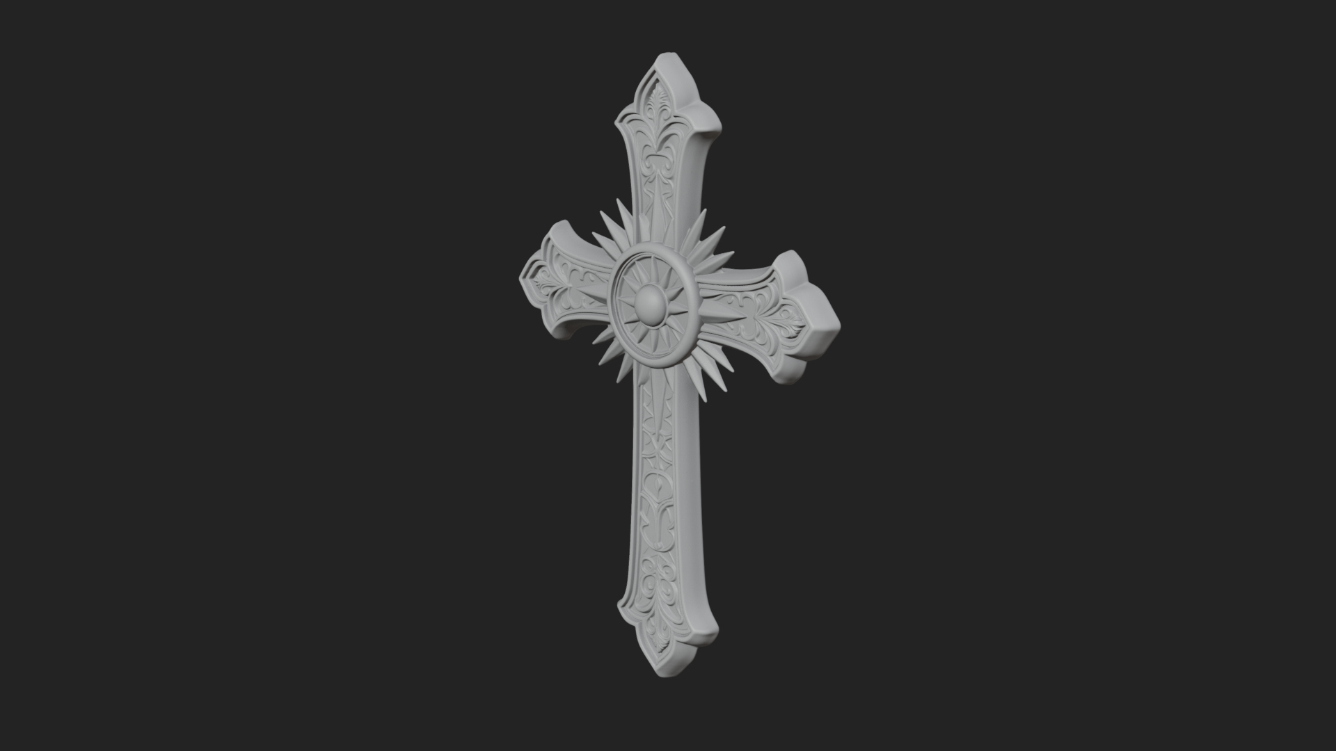Carved Relief Wall Cross Design 198 3D Print Model 3D Model