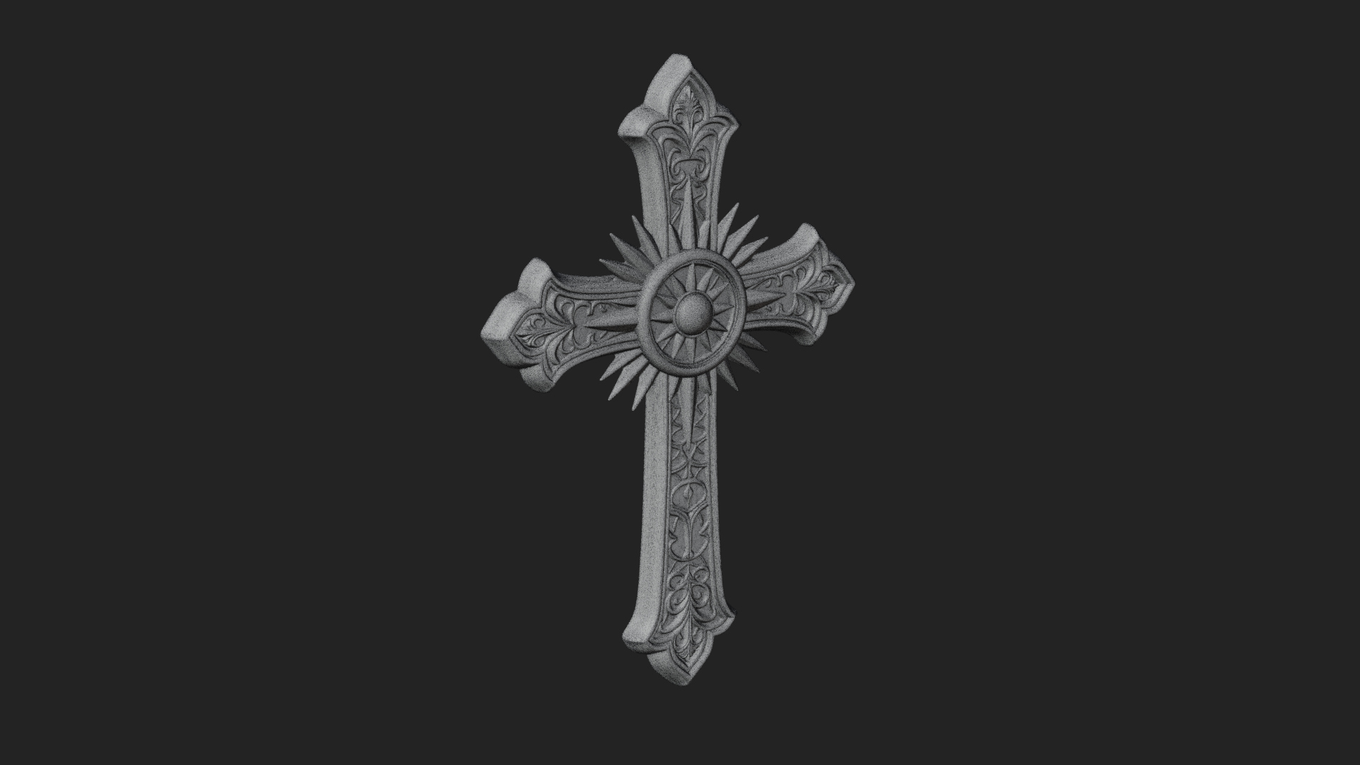 Carved Relief Wall Cross Design 198 3D Print Model 3D Model