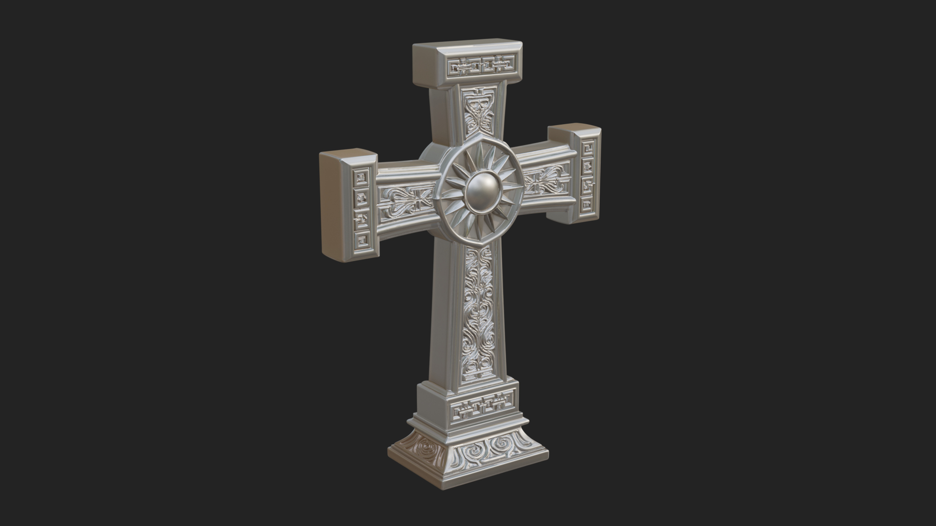 Carved Relief Wall Cross Design 199 3D Print Model 3D Model