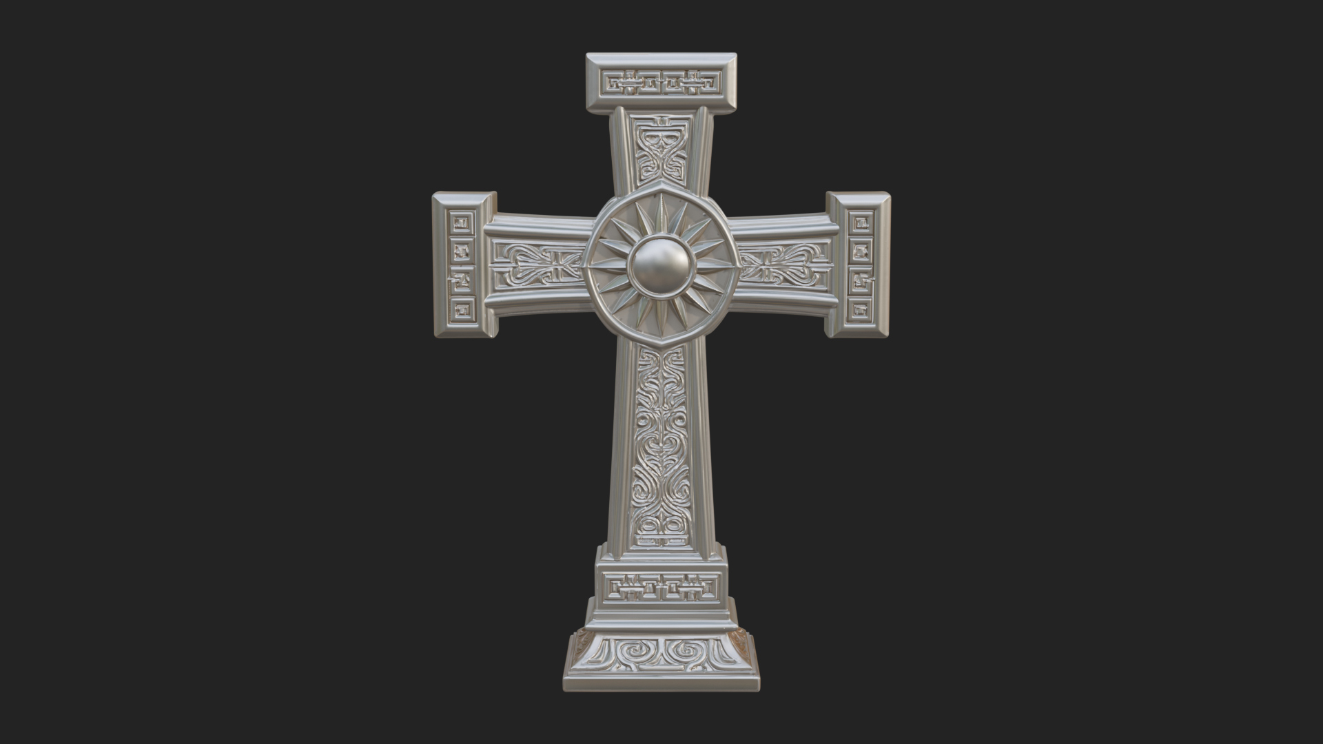 Carved Relief Wall Cross Design 199 3D Print Model 3D Model