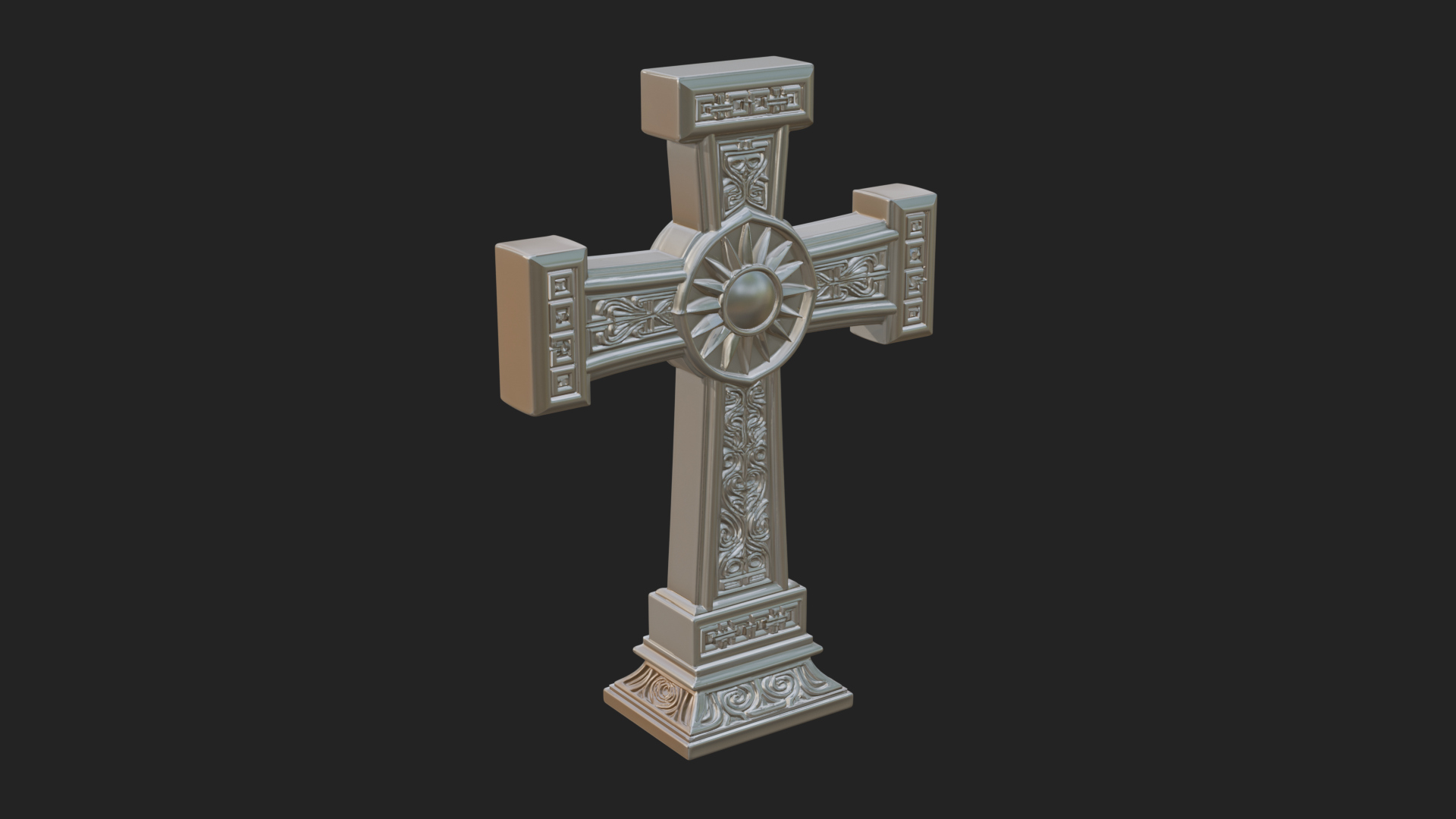 Carved Relief Wall Cross Design 199 3D Print Model 3D Model