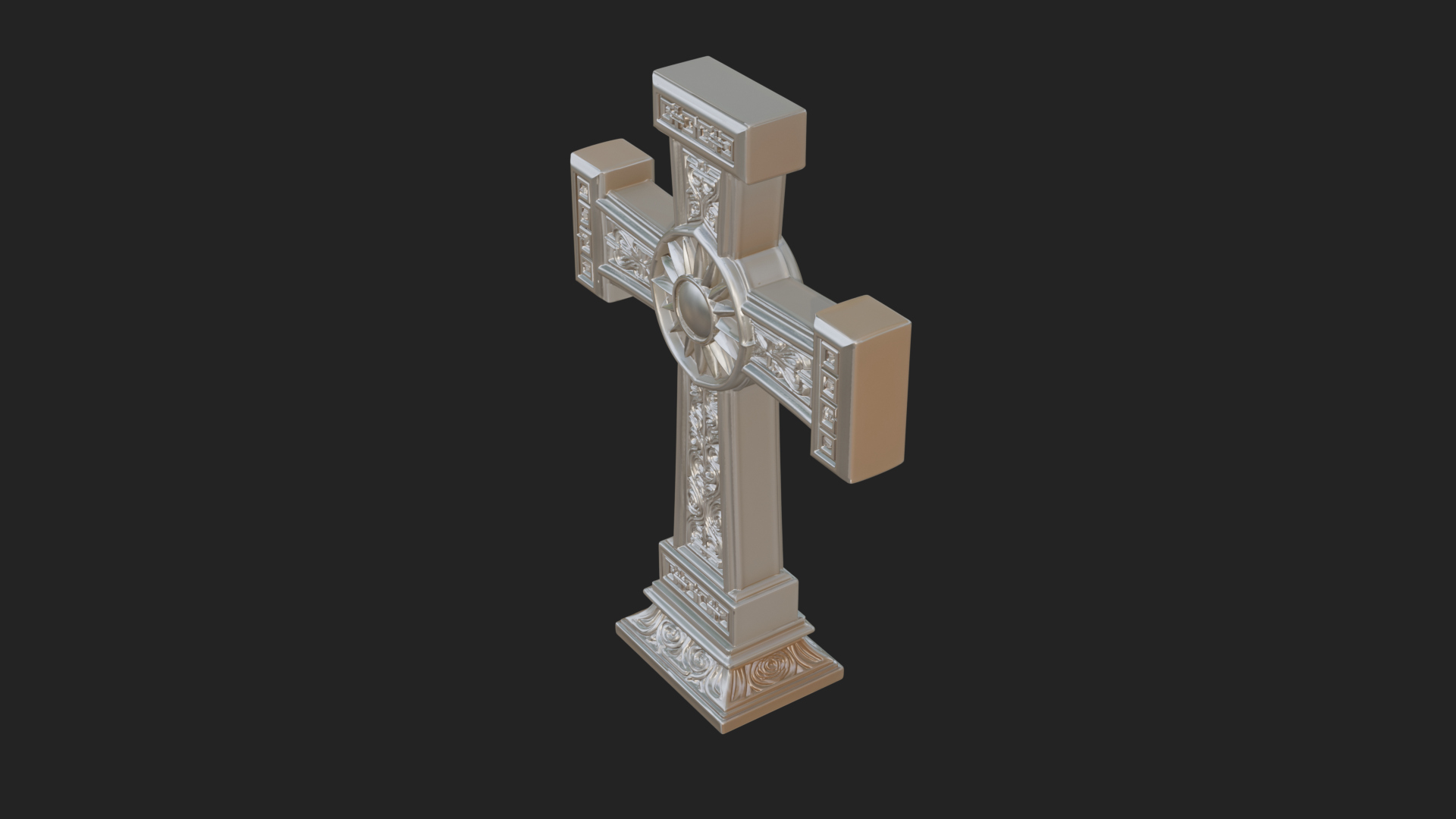 Carved Relief Wall Cross Design 199 3D Print Model 3D Model