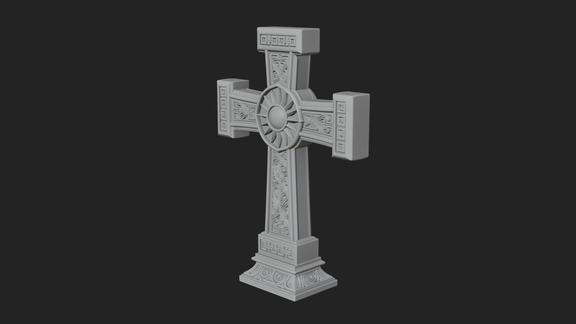 Carved Relief Wall Cross Design 199 3D Print Model 3D Model