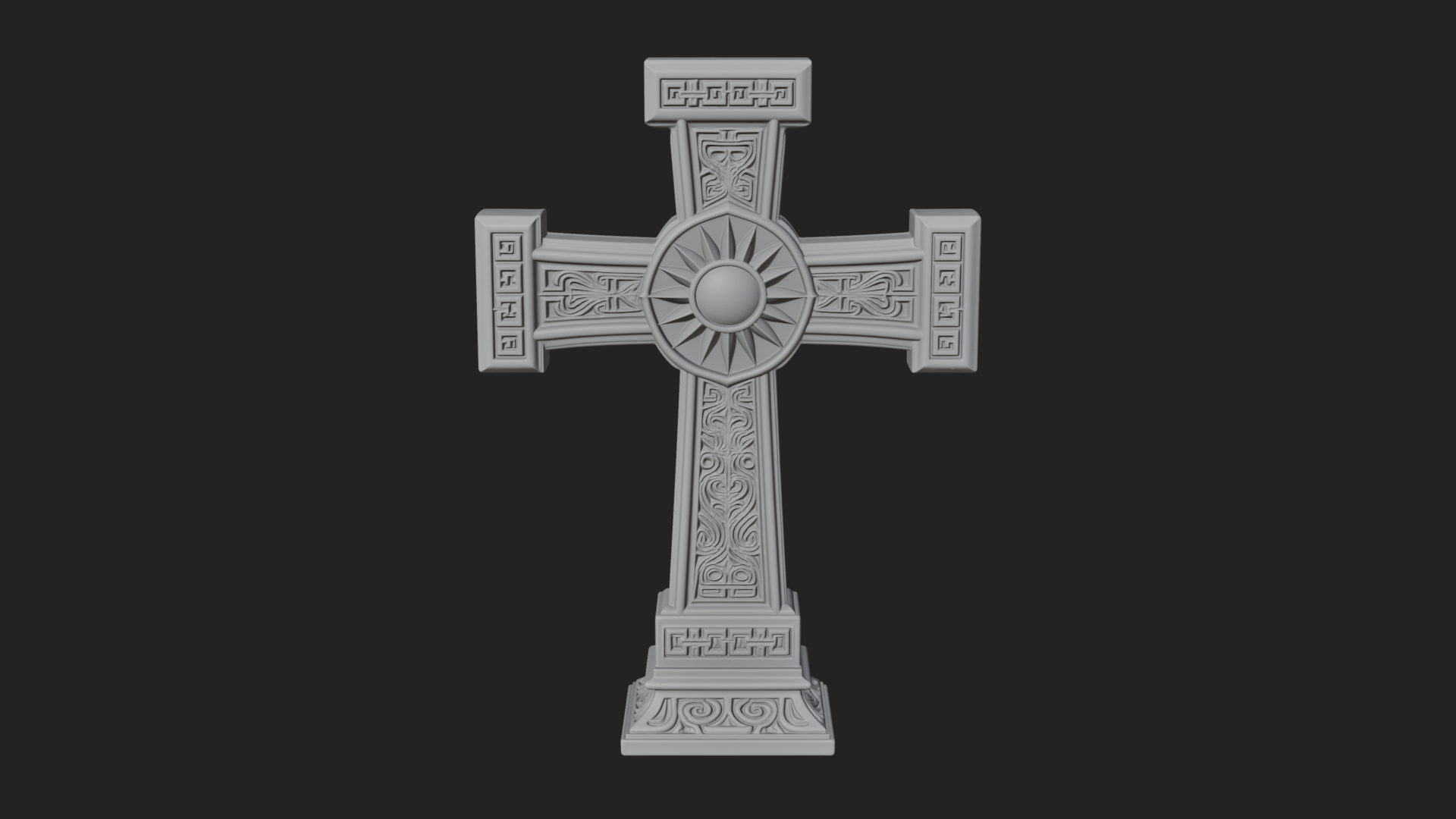 Carved Relief Wall Cross Design 199 3D Print Model 3D Model
