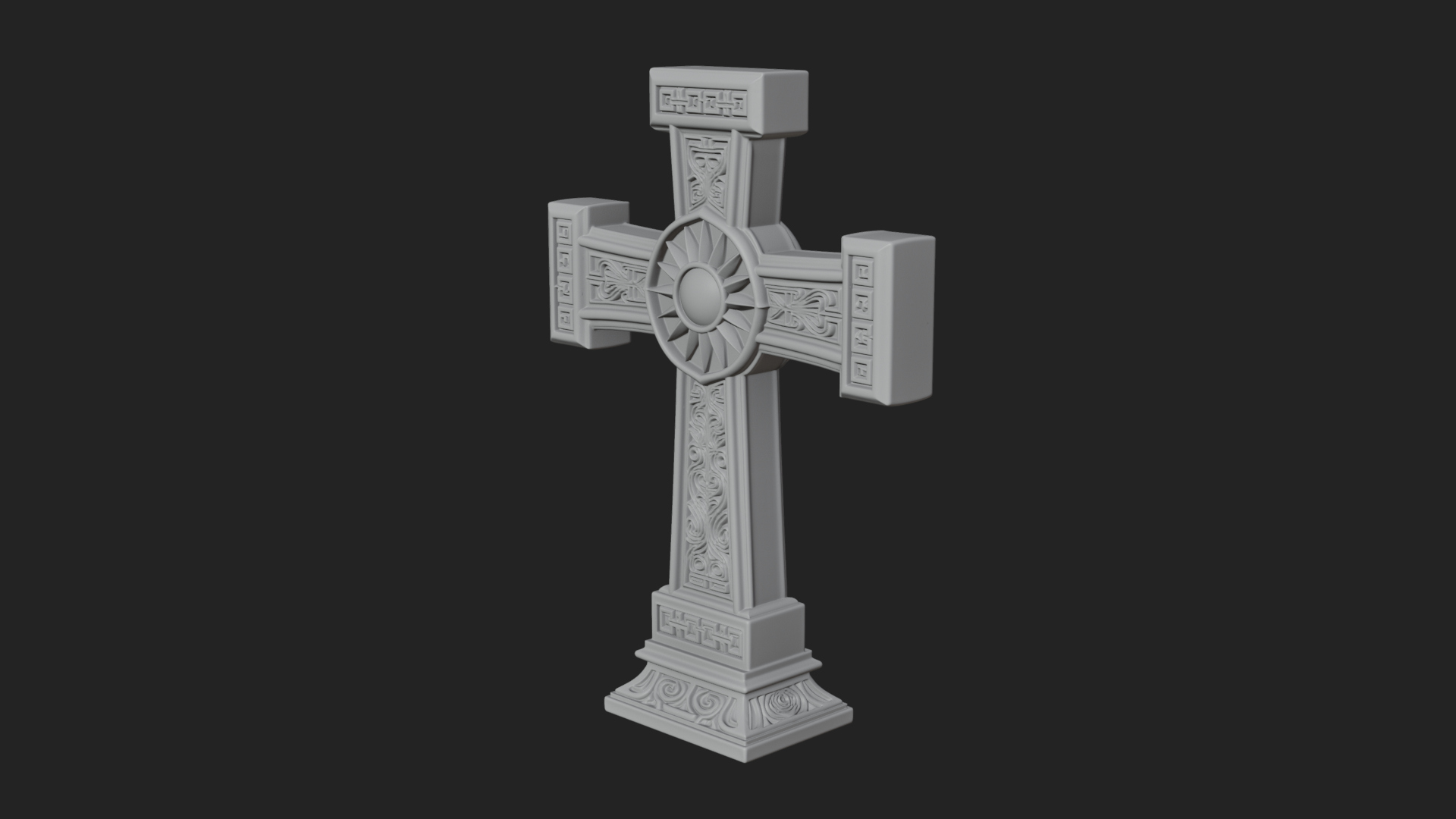 Carved Relief Wall Cross Design 199 3D Print Model 3D Model