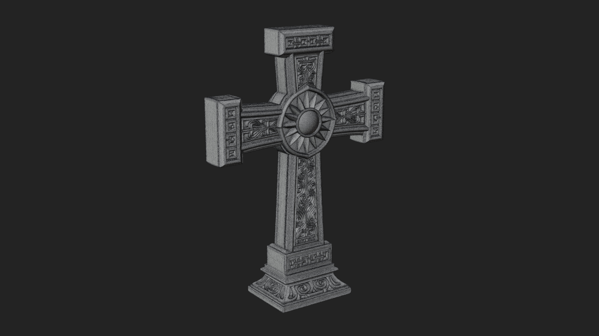 Carved Relief Wall Cross Design 199 3D Print Model 3D Model
