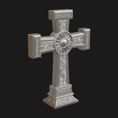 Carved Relief Wall Cross Design 199 3D Print Model