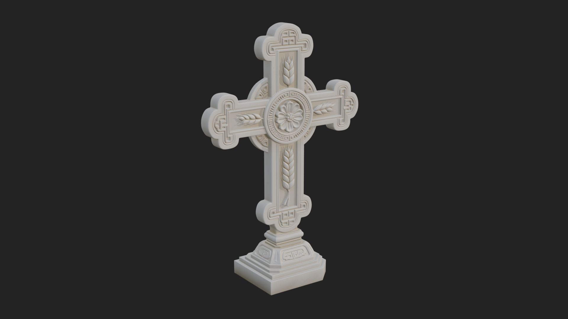 Carved Relief Wall Cross Design 20 3D Print Model 3D Model