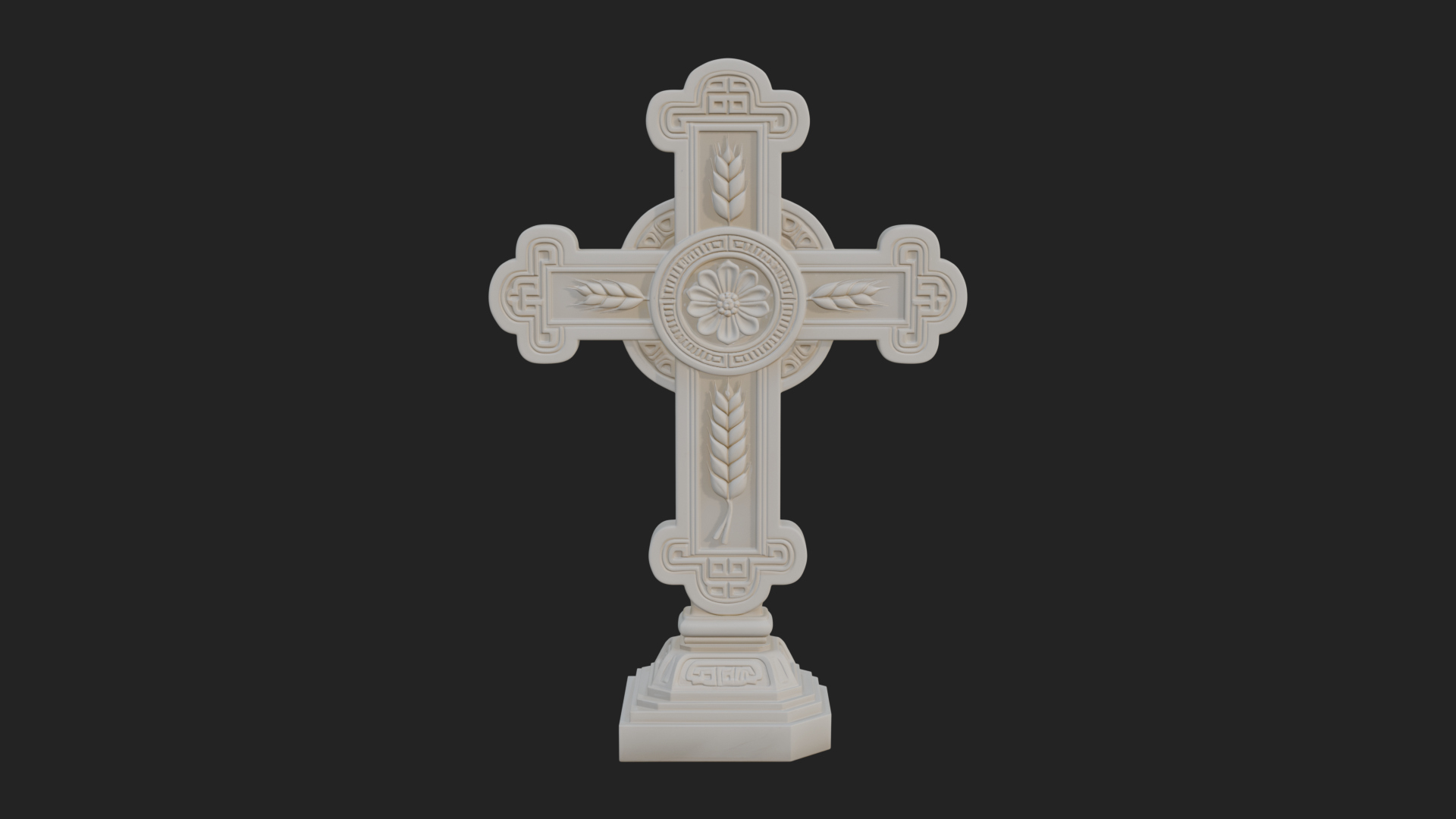 Carved Relief Wall Cross Design 20 3D Print Model 3D Model