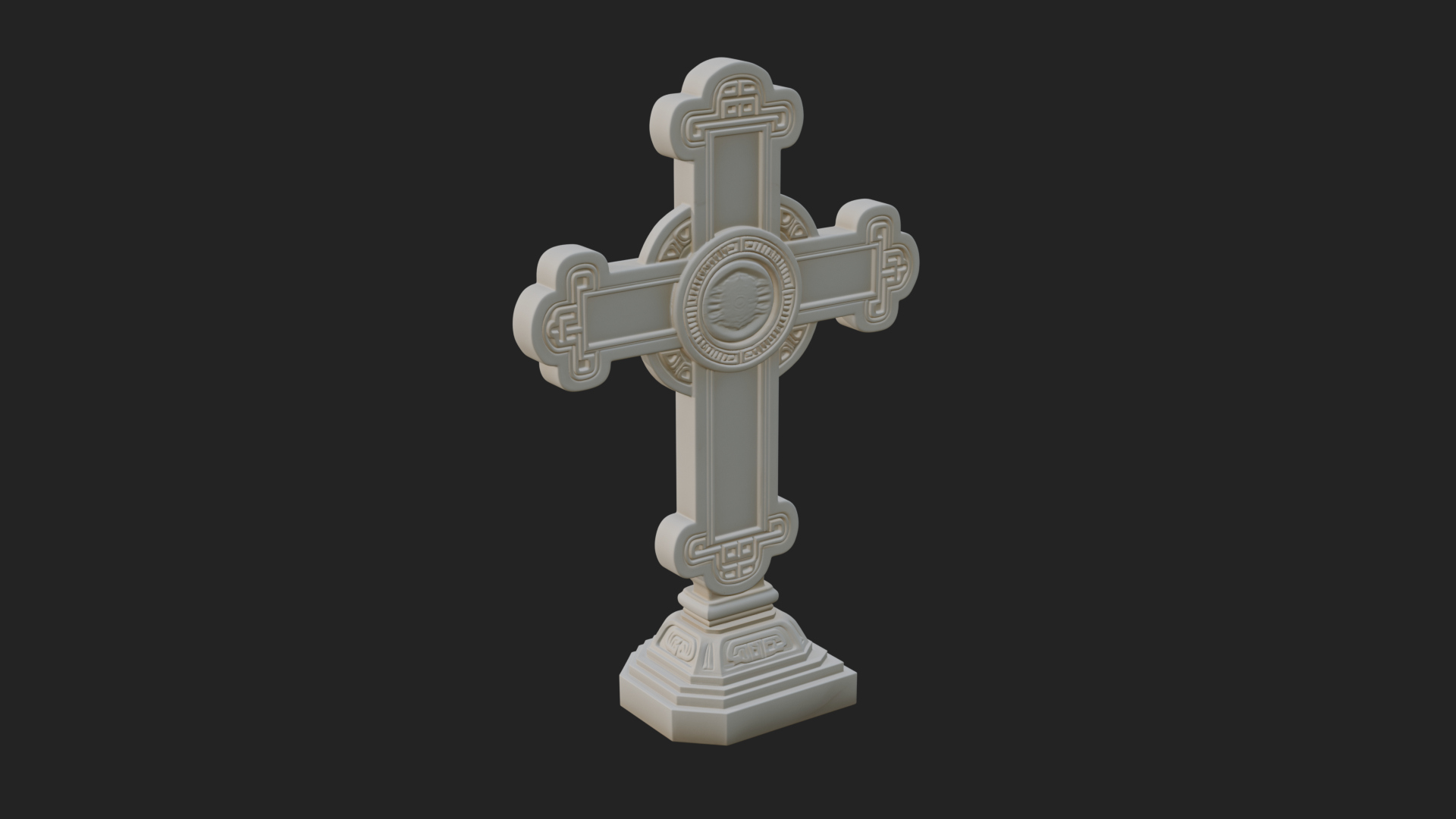 Carved Relief Wall Cross Design 20 3D Print Model 3D Model