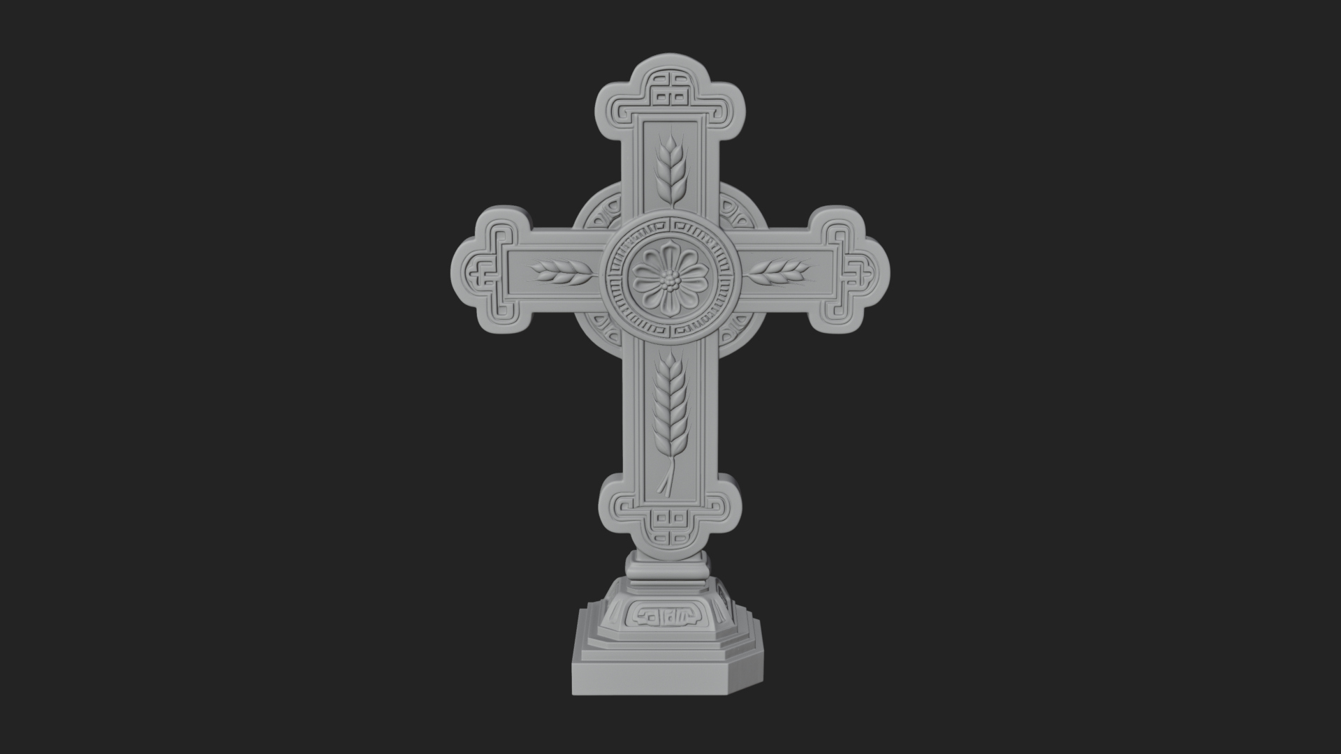 Carved Relief Wall Cross Design 20 3D Print Model 3D Model