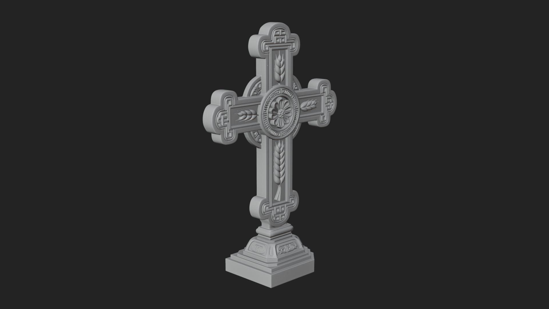 Carved Relief Wall Cross Design 20 3D Print Model 3D Model
