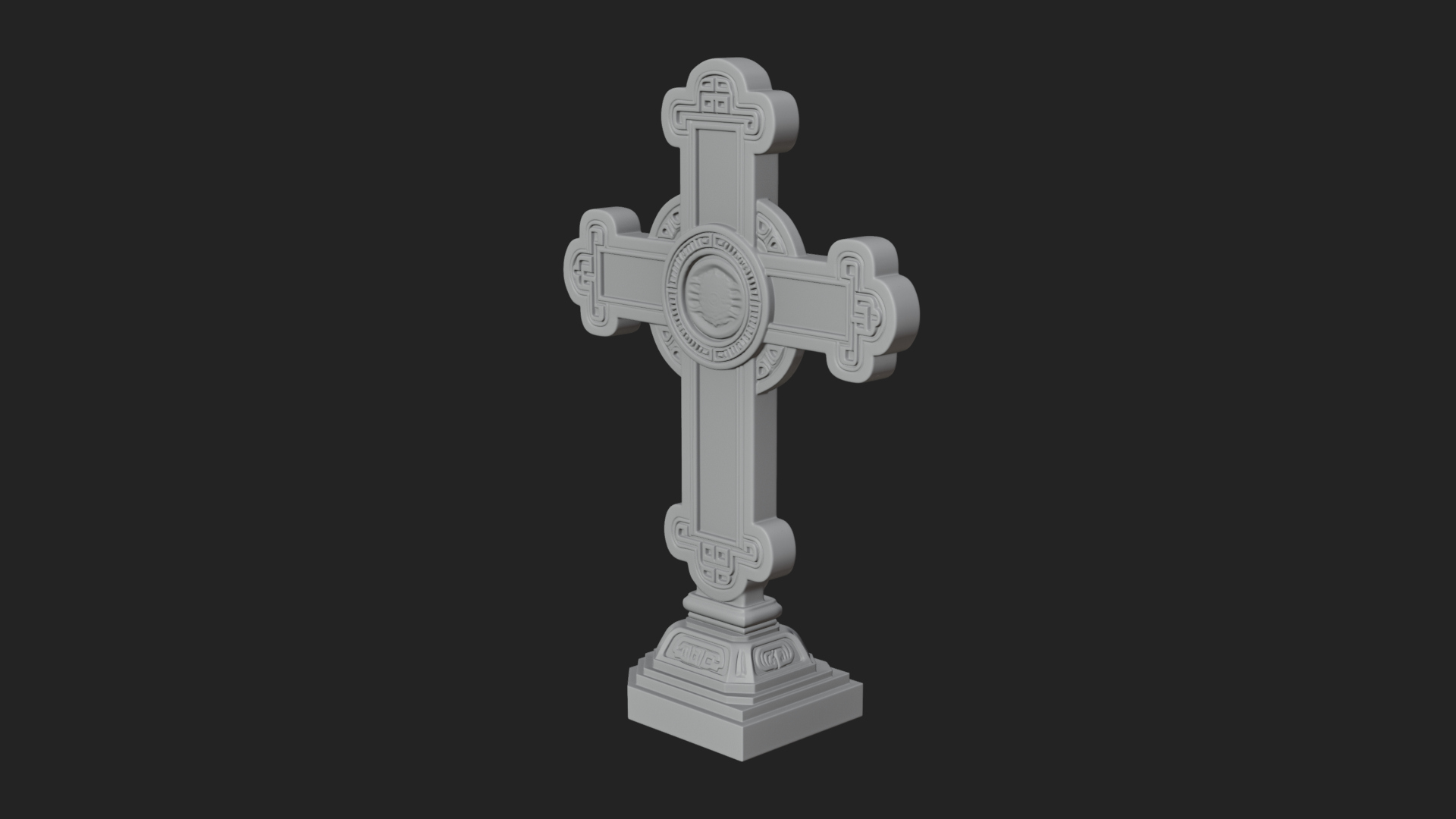 Carved Relief Wall Cross Design 20 3D Print Model 3D Model