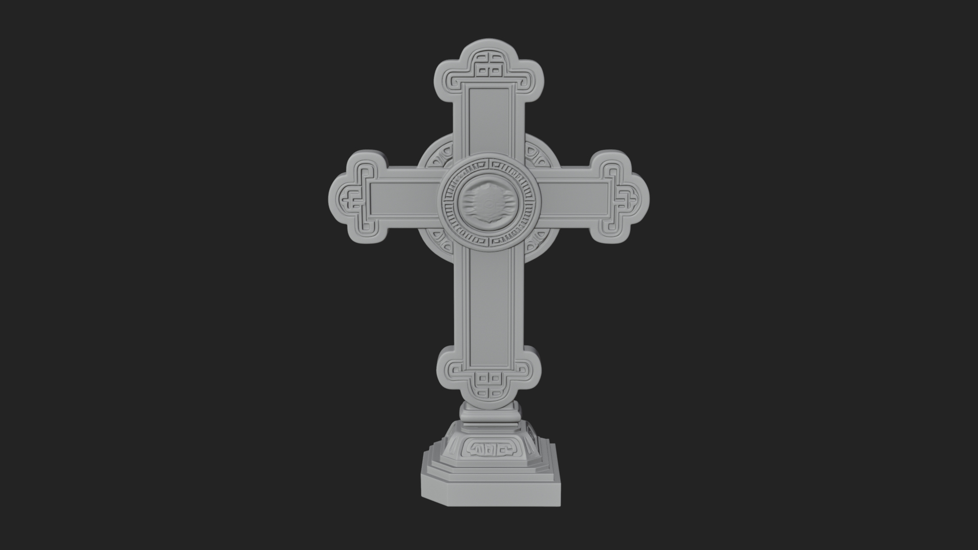 Carved Relief Wall Cross Design 20 3D Print Model 3D Model
