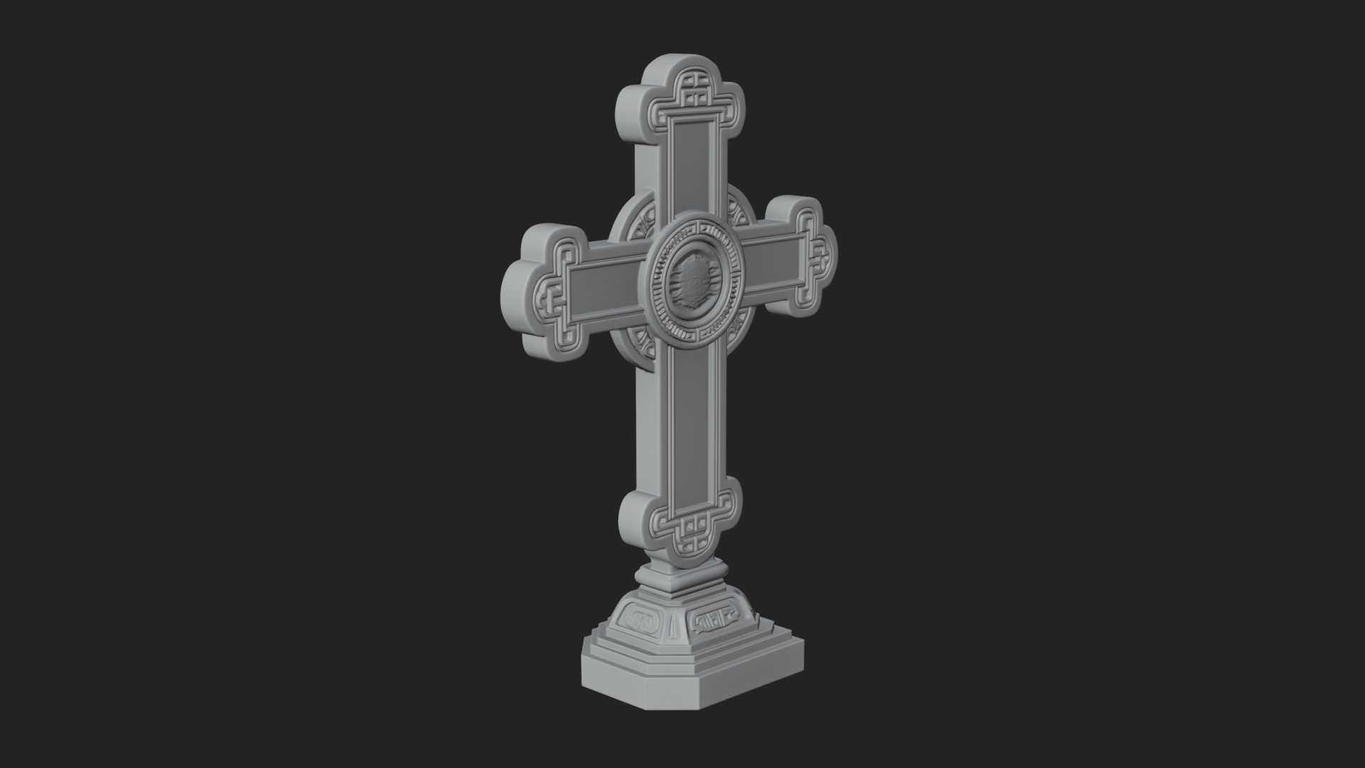 Carved Relief Wall Cross Design 20 3D Print Model 3D Model