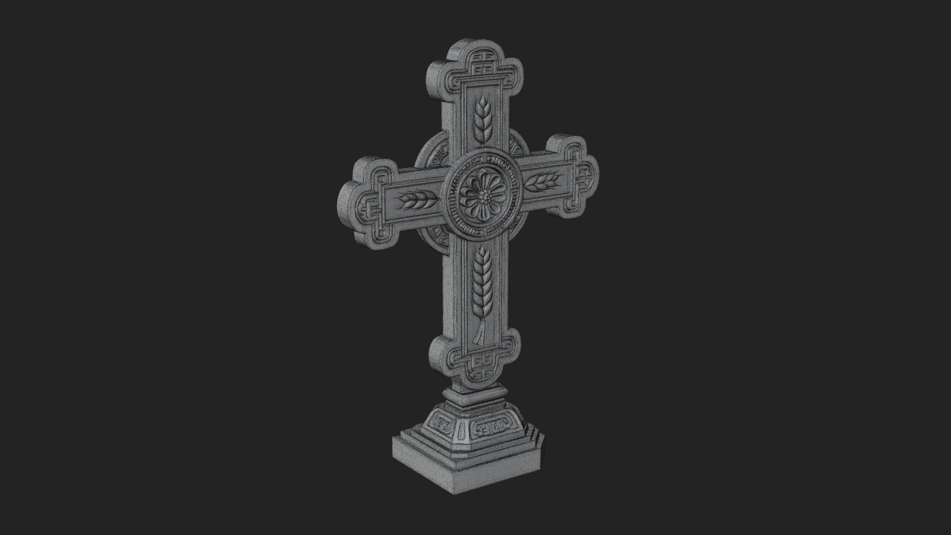 Carved Relief Wall Cross Design 20 3D Print Model 3D Model