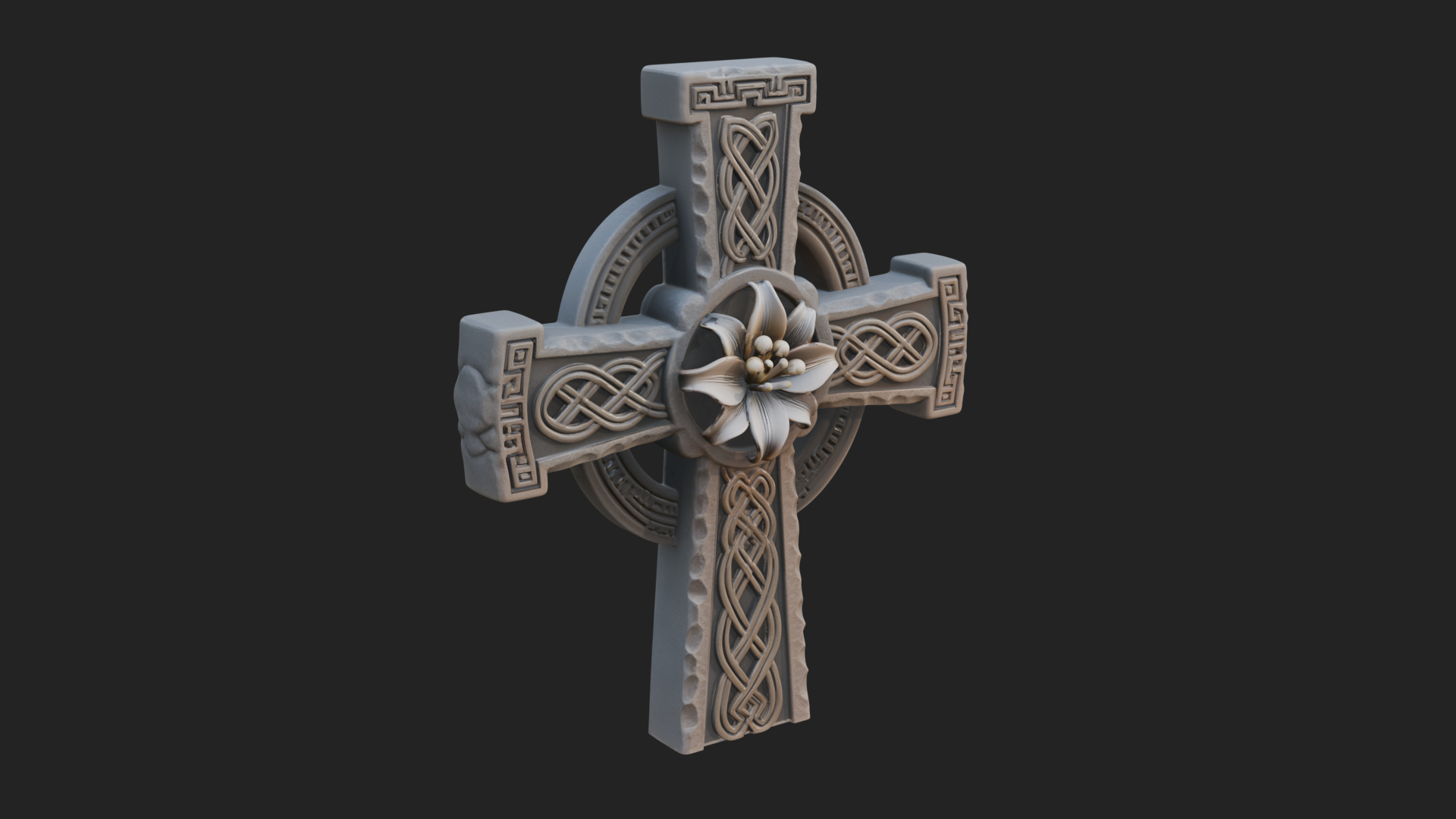 Carved Relief Wall Cross Design 200 3D Print Model 3D Model