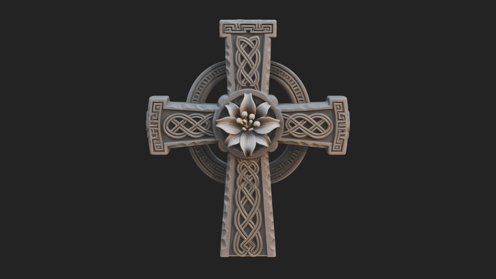 Carved Relief Wall Cross Design 200 3D Print Model 3D Model