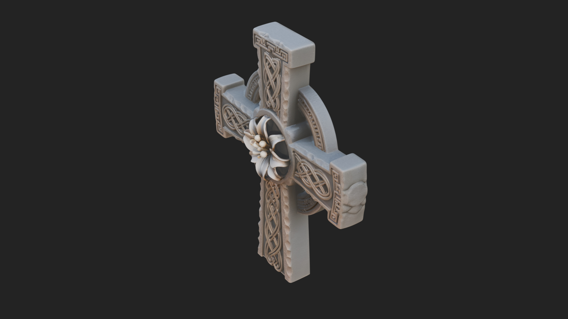 Carved Relief Wall Cross Design 200 3D Print Model 3D Model