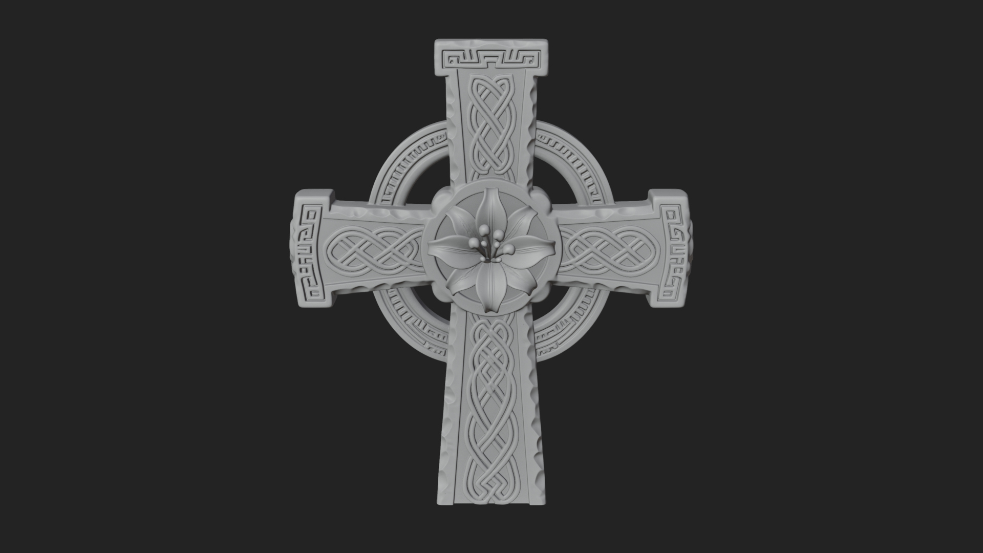 Carved Relief Wall Cross Design 200 3D Print Model 3D Model
