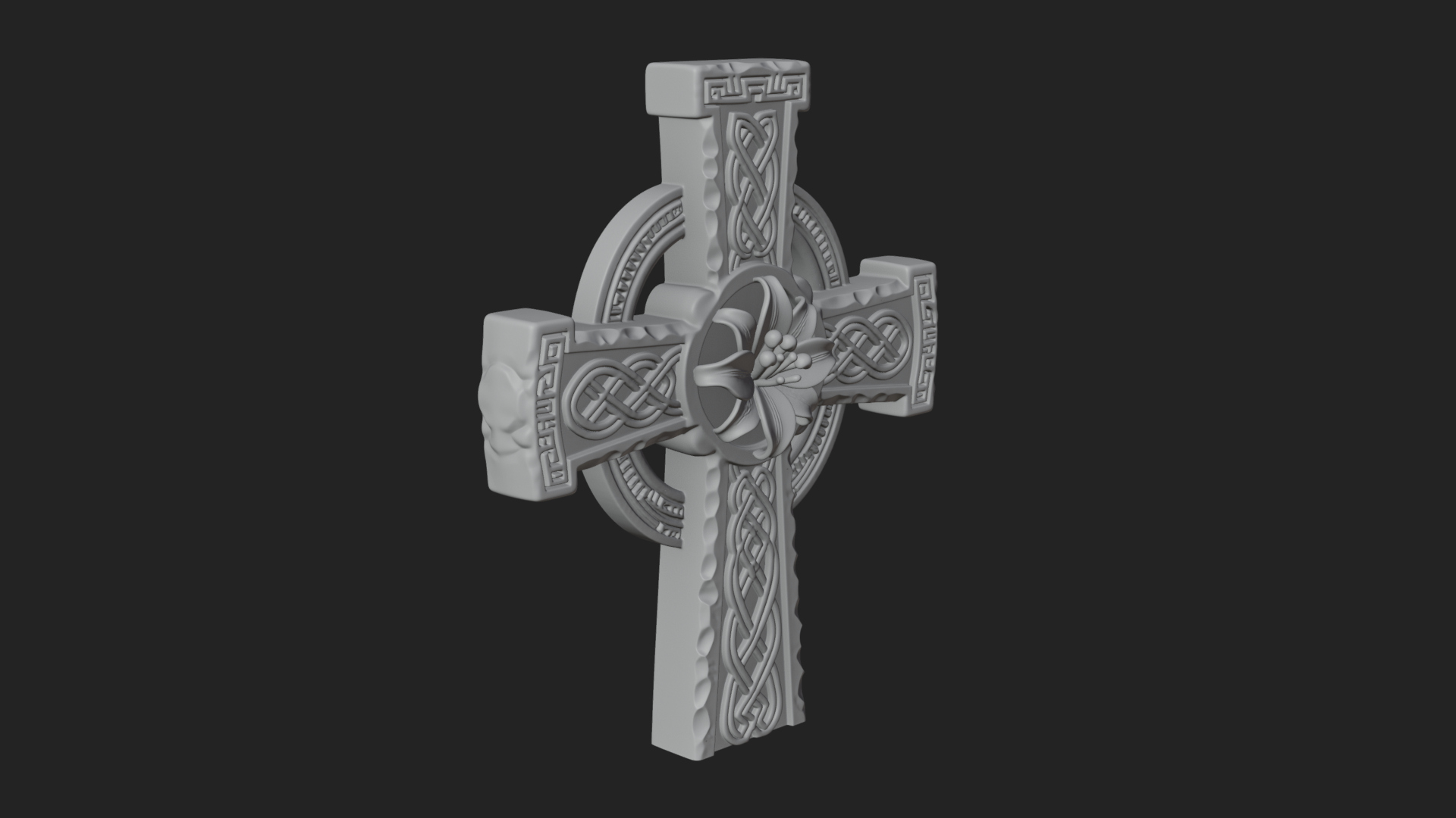Carved Relief Wall Cross Design 200 3D Print Model 3D Model