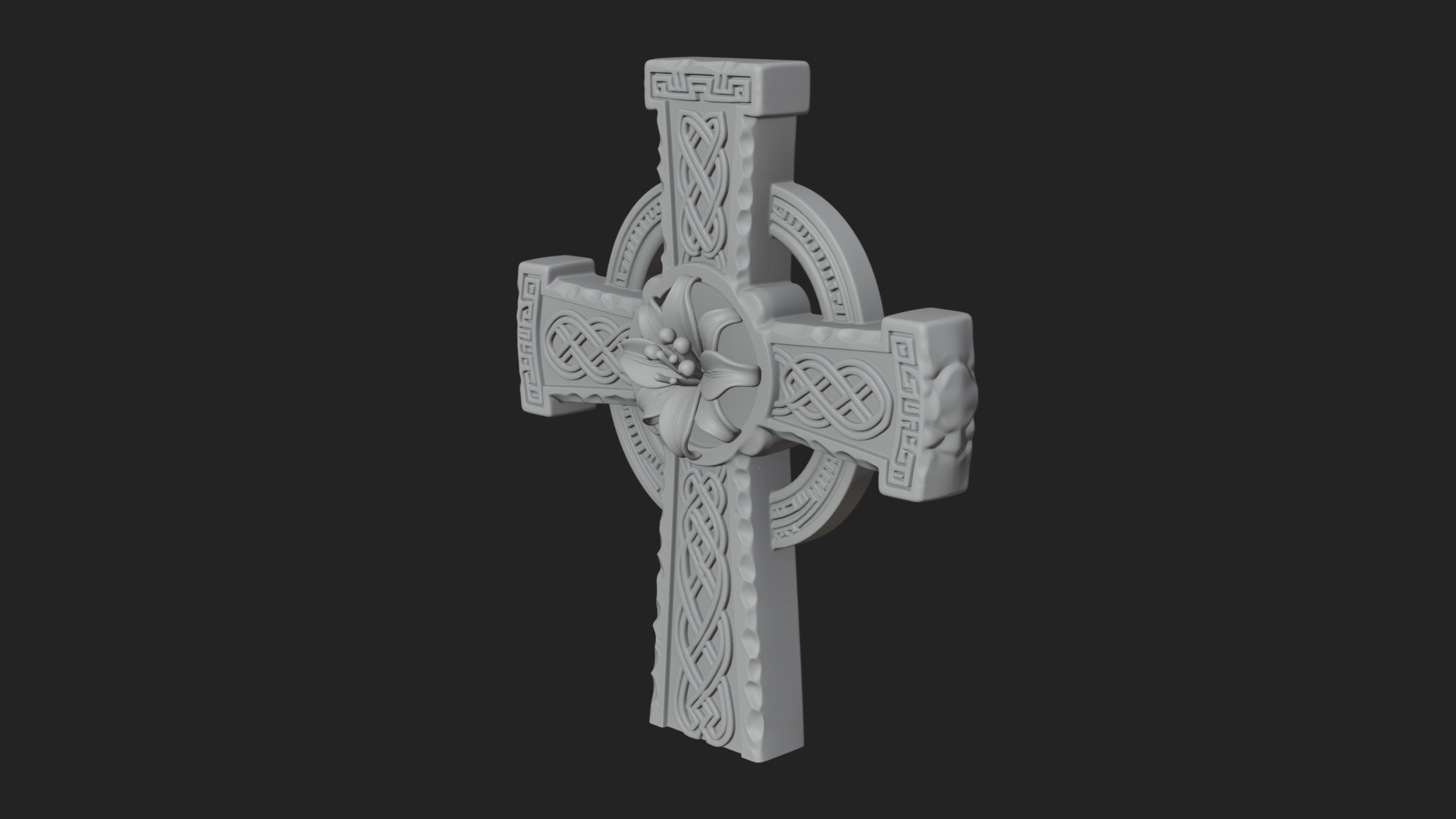 Carved Relief Wall Cross Design 200 3D Print Model 3D Model