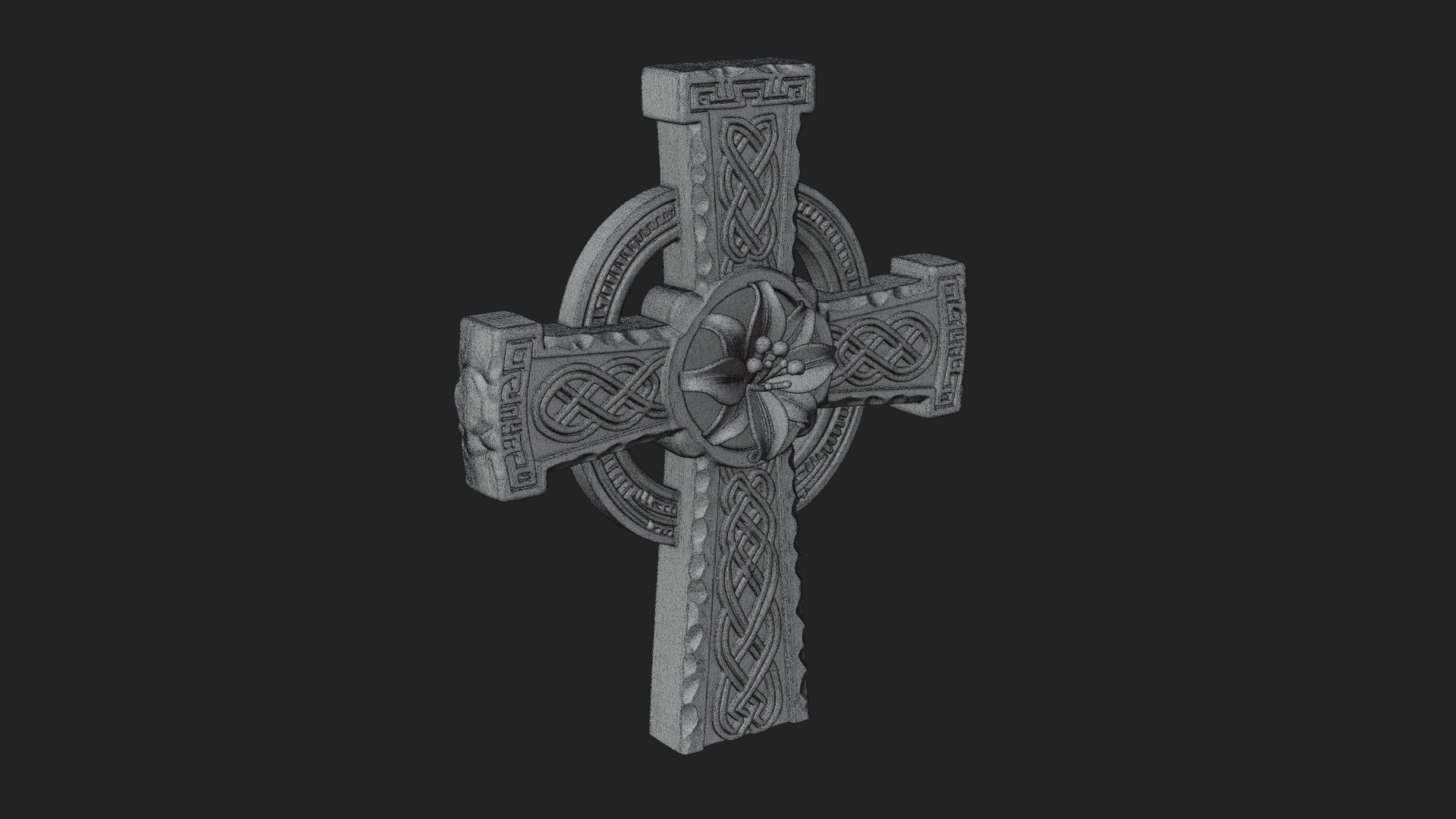 Carved Relief Wall Cross Design 200 3D Print Model 3D Model