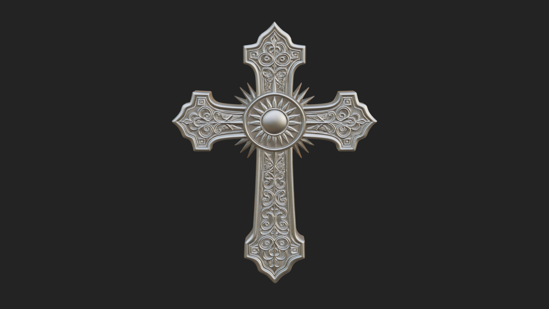 Carved Relief Wall Cross Design 201 3D Print Model 3D Model