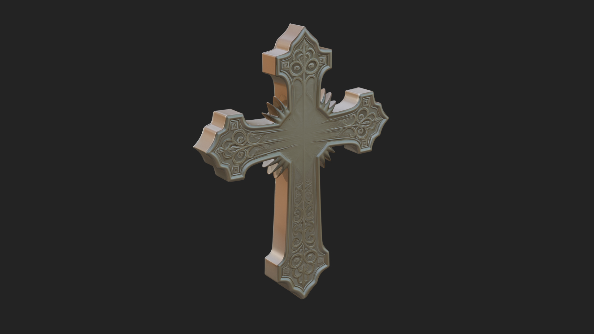 Carved Relief Wall Cross Design 201 3D Print Model 3D Model