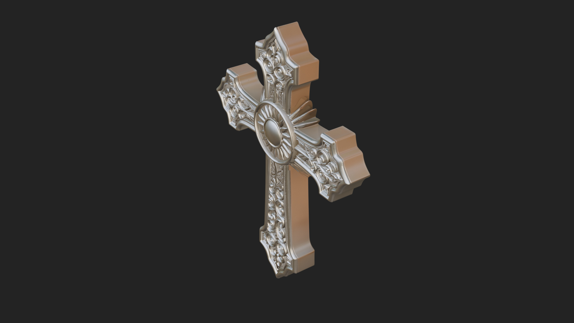 Carved Relief Wall Cross Design 201 3D Print Model 3D Model
