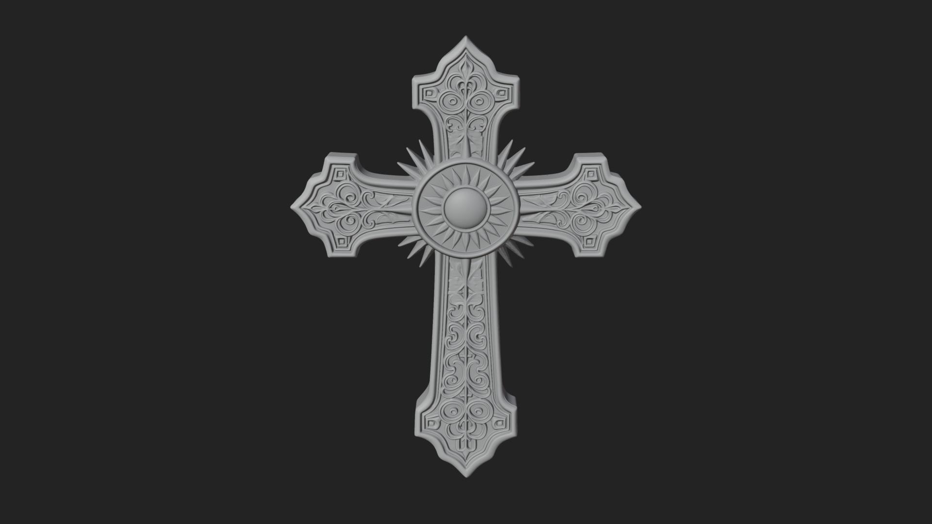 Carved Relief Wall Cross Design 201 3D Print Model 3D Model