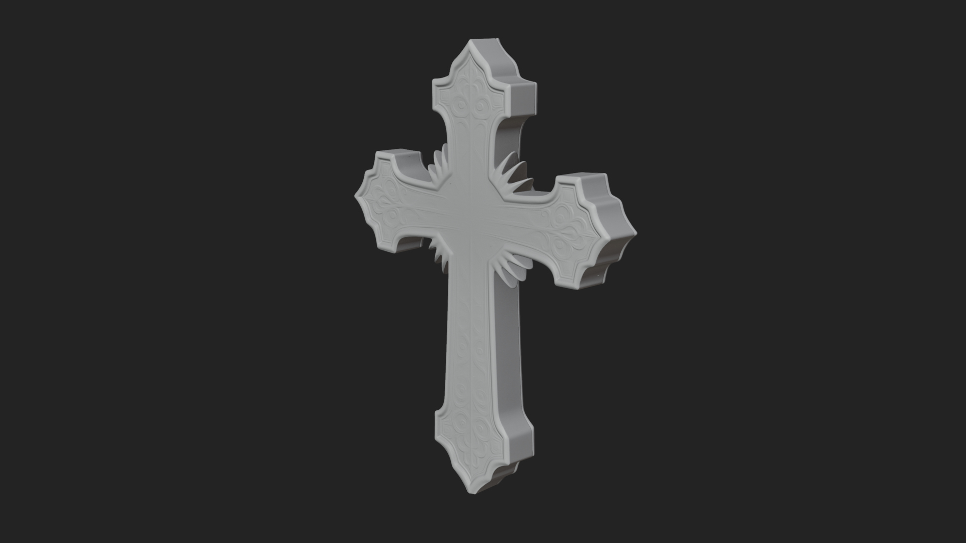 Carved Relief Wall Cross Design 201 3D Print Model 3D Model