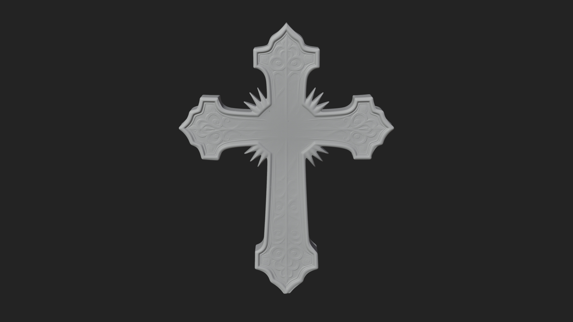Carved Relief Wall Cross Design 201 3D Print Model 3D Model