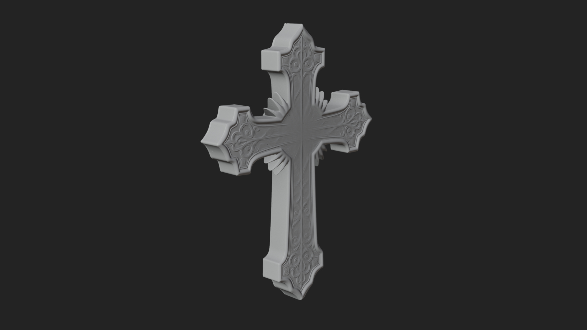 Carved Relief Wall Cross Design 201 3D Print Model 3D Model