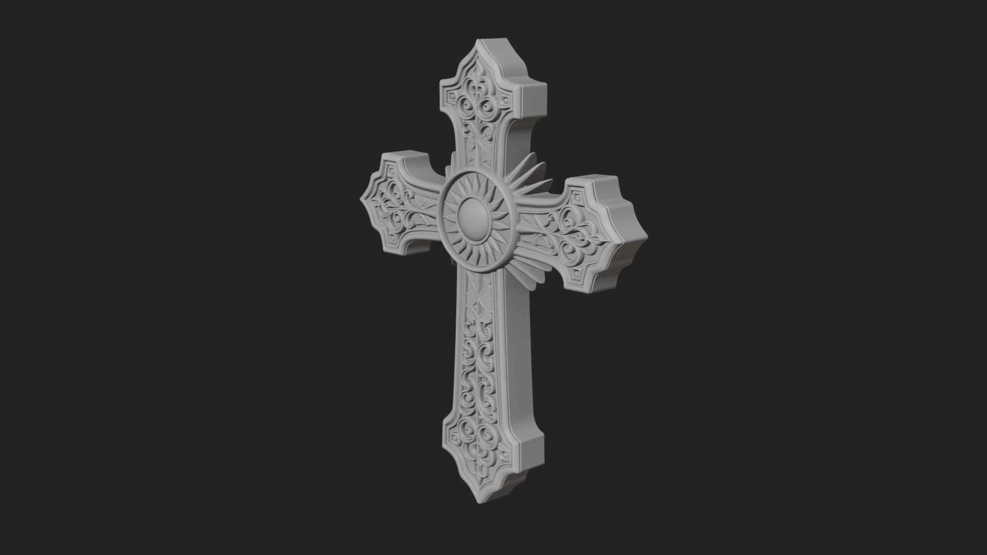 Carved Relief Wall Cross Design 201 3D Print Model 3D Model