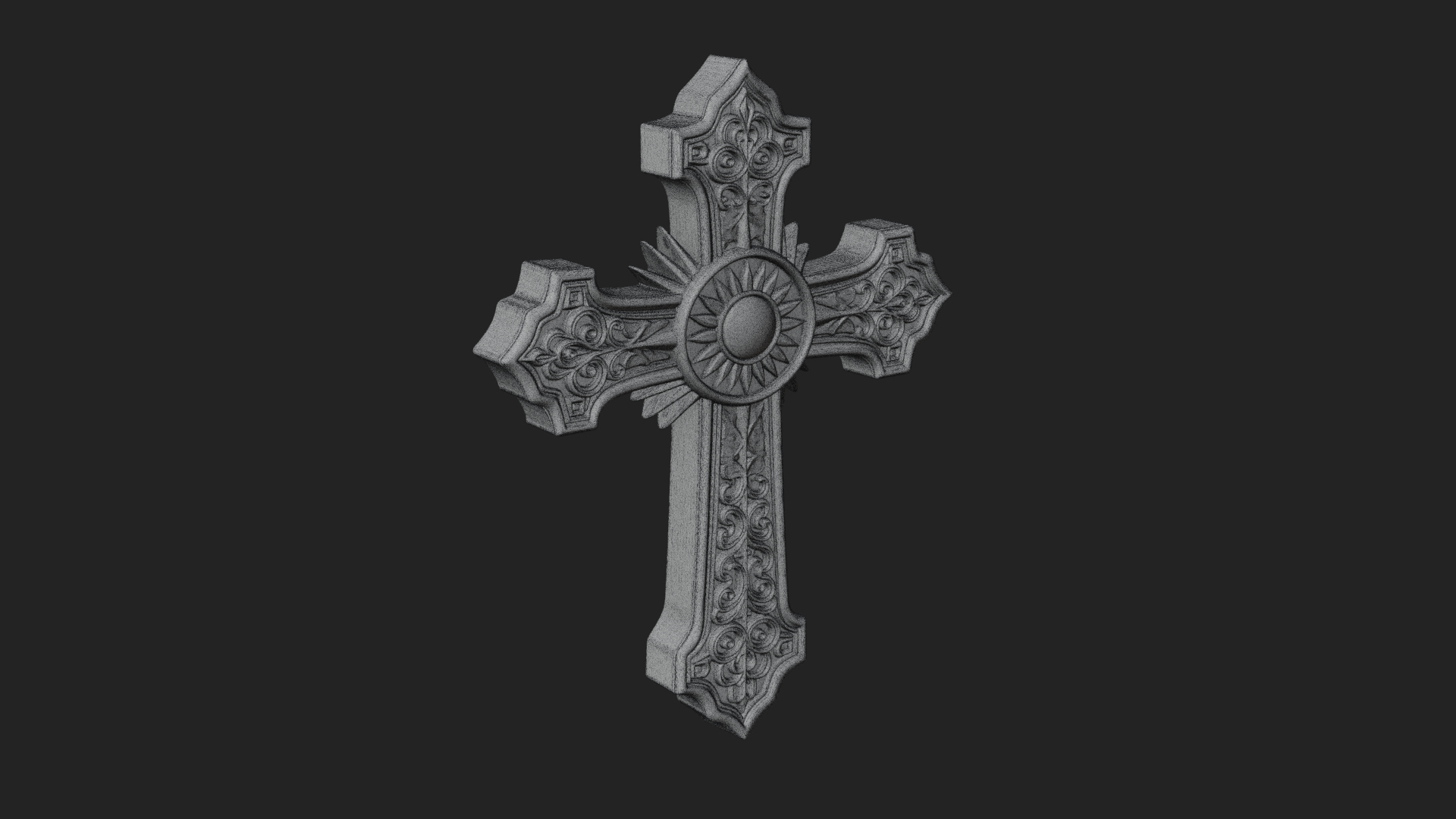Carved Relief Wall Cross Design 201 3D Print Model 3D Model